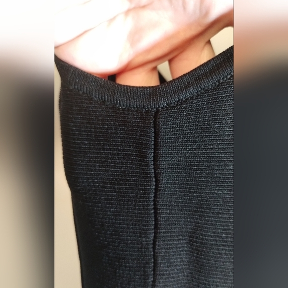 Sandro Midi A-line Black Stretchy Knitted Dress Sz M Excellent Condition - Picture 5 of 14